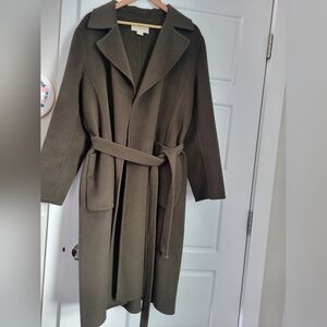 Michael Kors Wool Car Coat Army Green XXL Plus